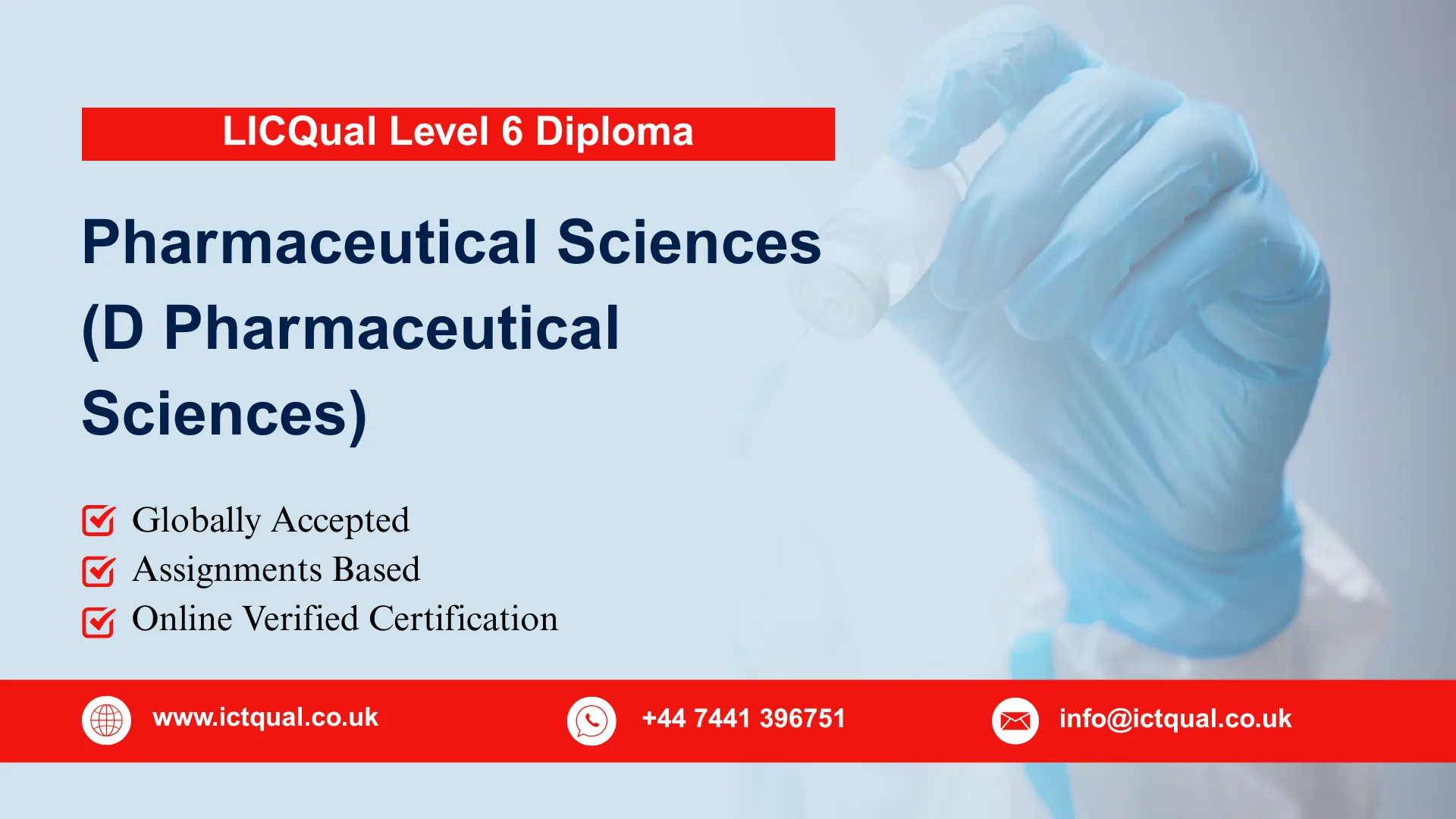 LICQual Level 6 Diploma in Pharmaceutical Sciences (D Pharmaceutical Sciences) 