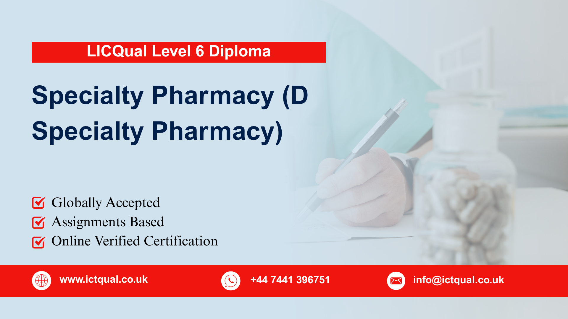 LICQual Level 6 Diploma in Specialty Pharmacy (D Specialty Pharmacy)
