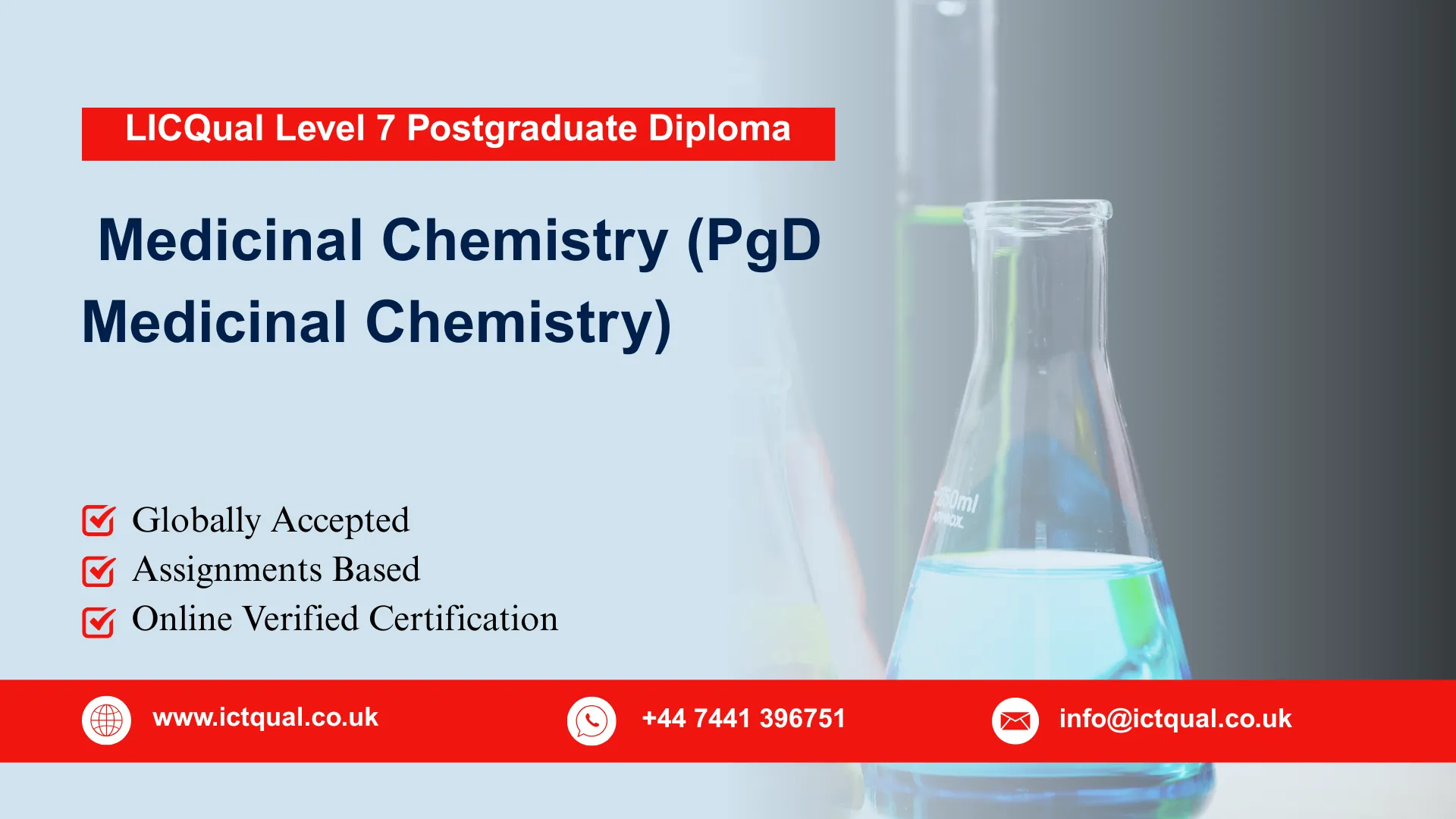 LICQual Level 7 Postgraduate Diploma in Medicinal Chemistry (PgD Medicinal Chemistry)