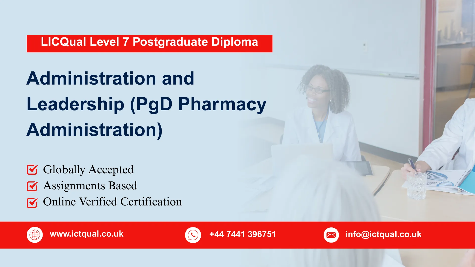 LICQual Level 7 Postgraduate Diploma in Pharmacy Administration and Leadership (PgD Pharmacy Administration)