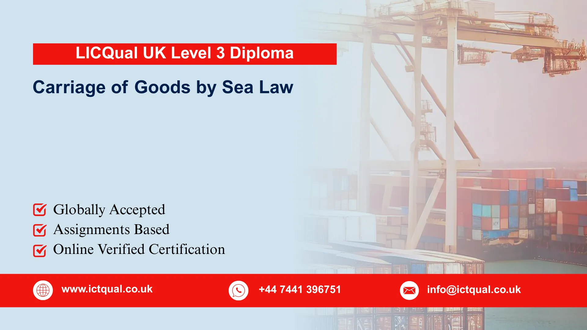 LICQual UK Level 3 Diploma in Carriage of Goods by Sea Law