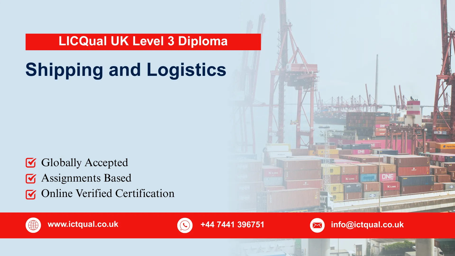 LICQual UK Level 3 Diploma in Shipping and Logistics
