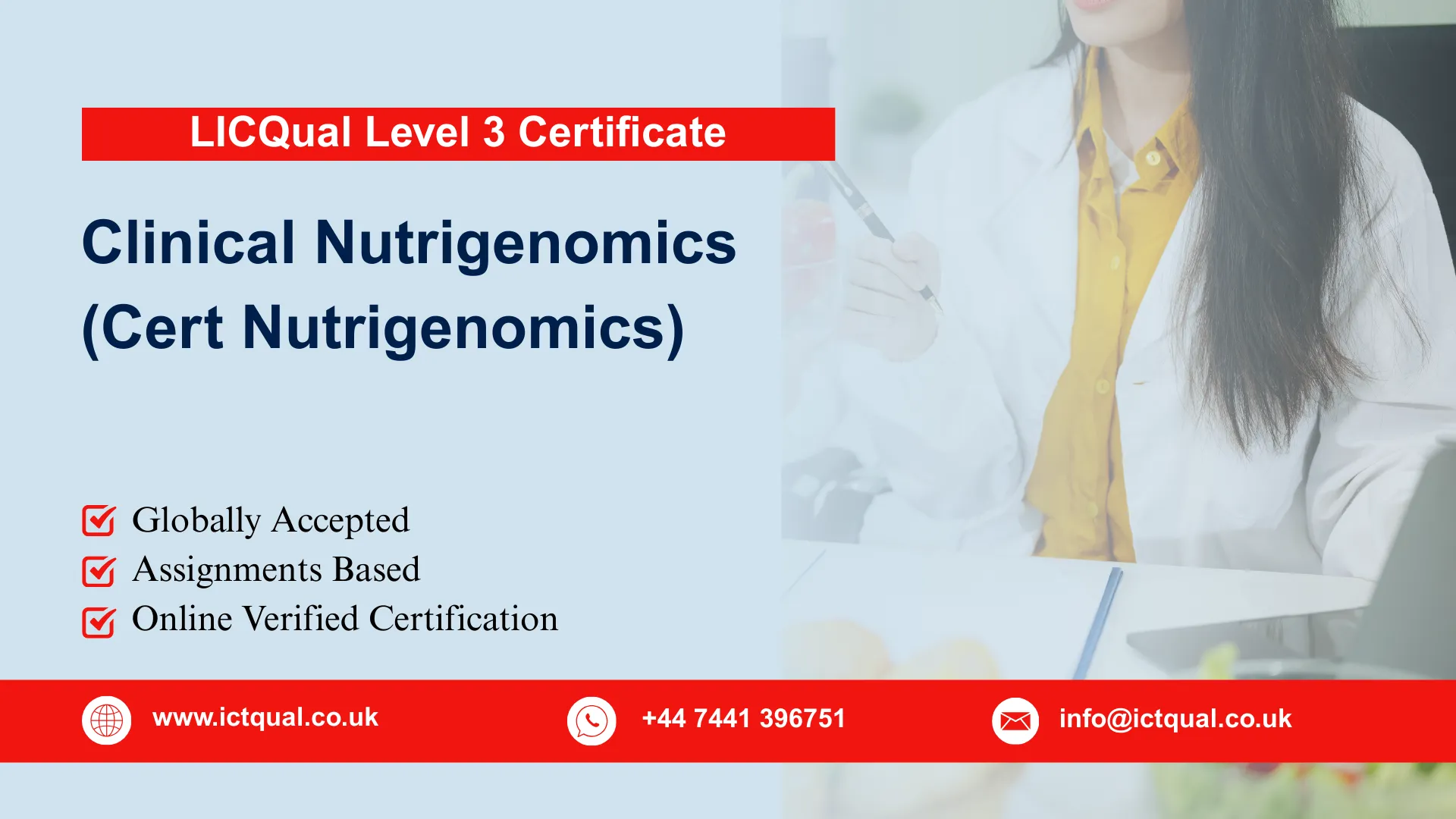 LICQual Level 3 Certificate in Clinical Nutrigenomics (Cert Nutrigenomics)