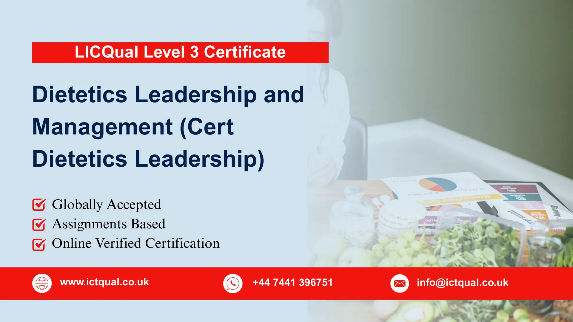 LICQual Level 3 Certificate in Dietetics Leadership and Management (Cert Dietetics Leadership)
