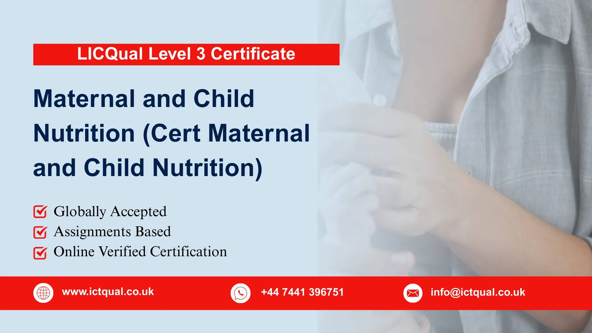 LICQual Level 3 Certificate in Maternal and Child Nutrition (Cert Maternal and Child Nutrition)