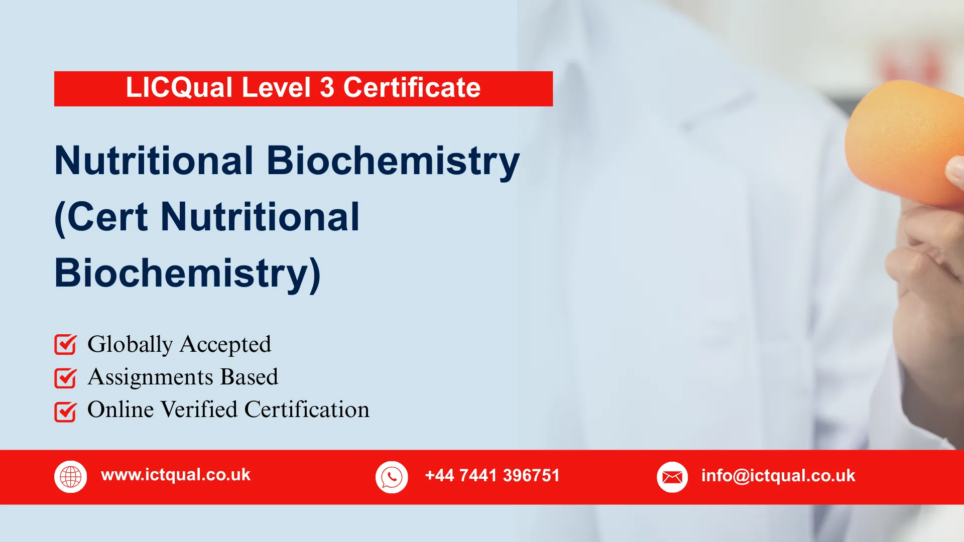 LICQual Level 3 Certificate in Nutritional Biochemistry (Cert Nutritional Biochemistry)