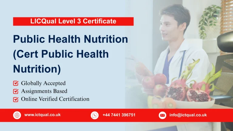 LICQual Level 3 Certificate in Public Health Nutrition (Cert Public Health Nutrition)