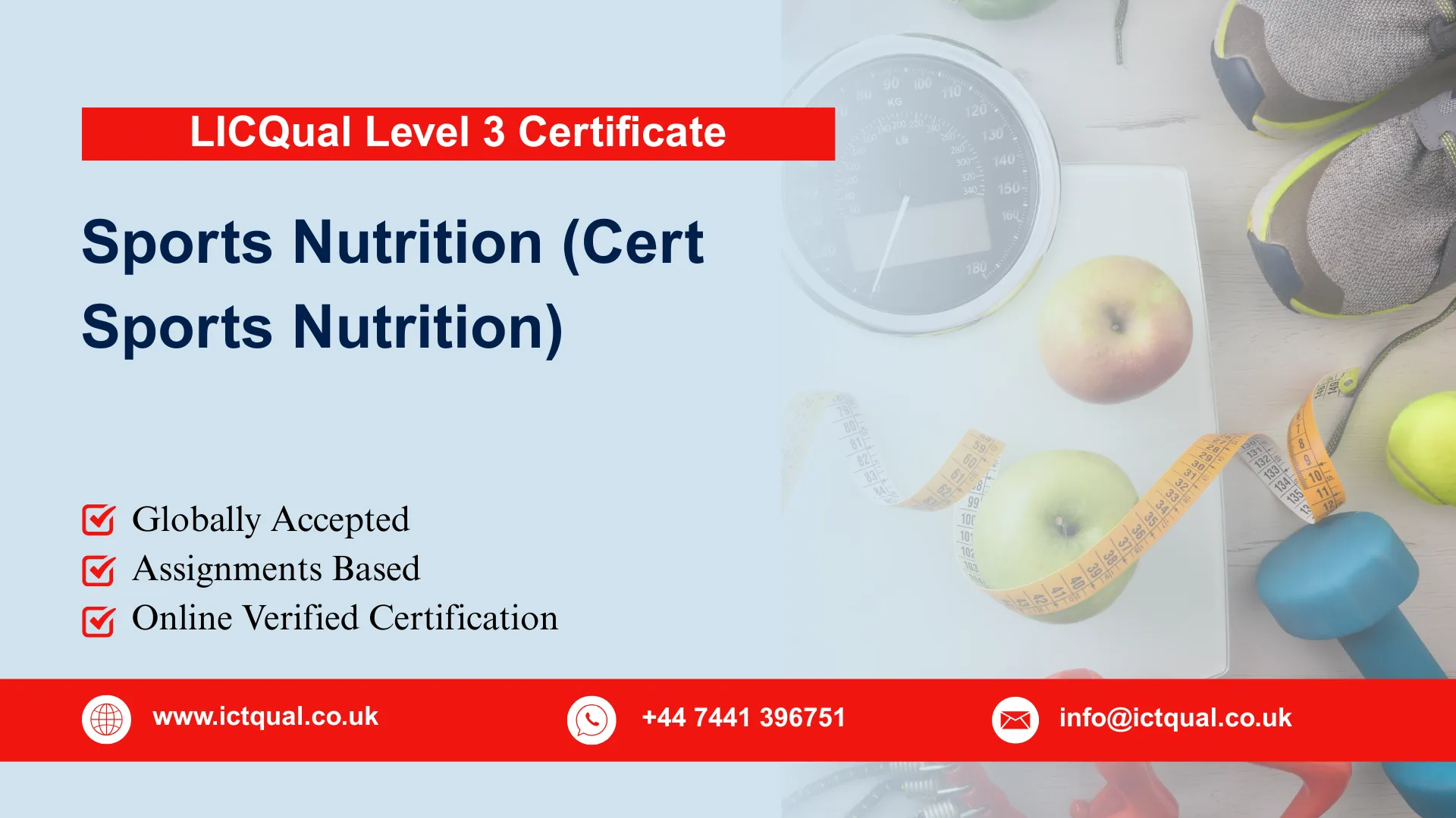 LICQual Level 3 Certificate in Sports Nutrition (Cert Sports Nutrition)