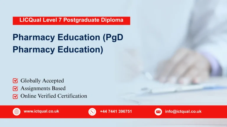 LICQual Level 7 Postgraduate Diploma in Pharmacy Education (PgD Pharmacy Education) 