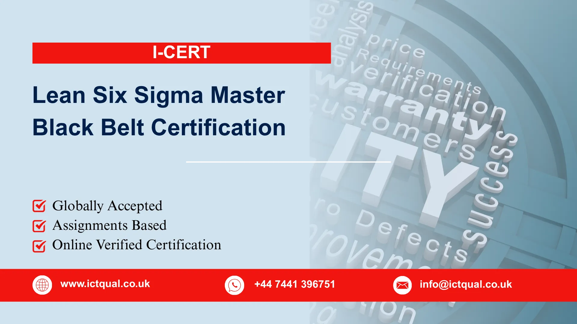 I-CERT Lean Six Sigma Master Black Belt Certification