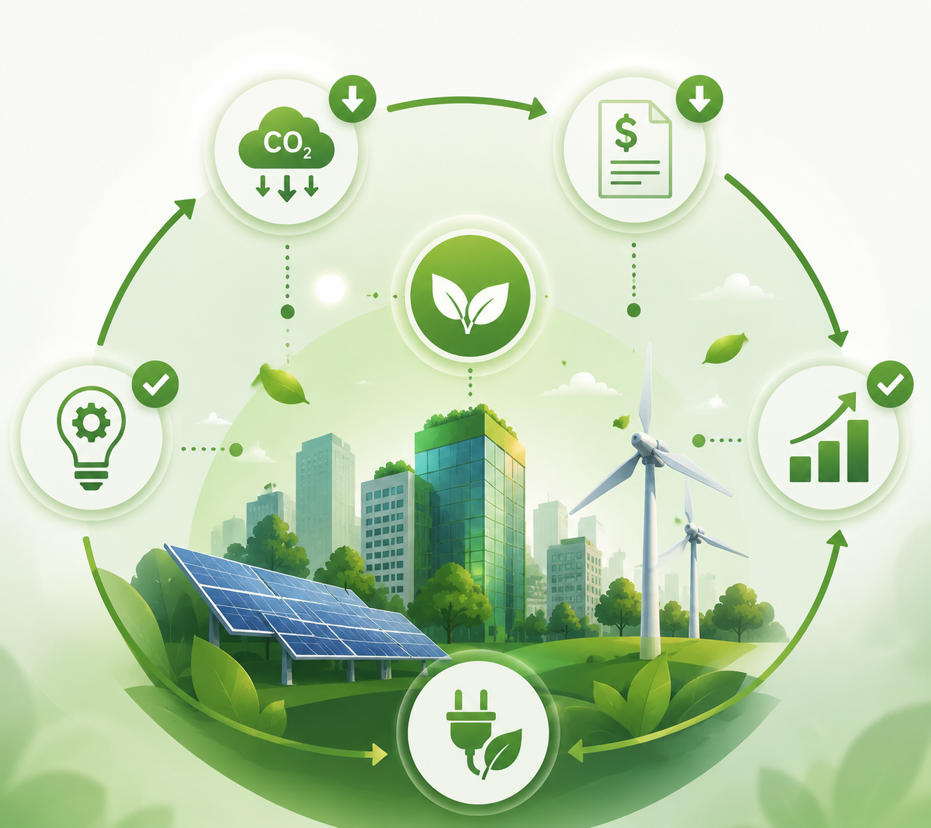 Lesson 1: Understanding the Fundamental Concepts, Principles, and Objectives of Energy Management Across Multiple Sectors 6 Green city sustainability flow diagram