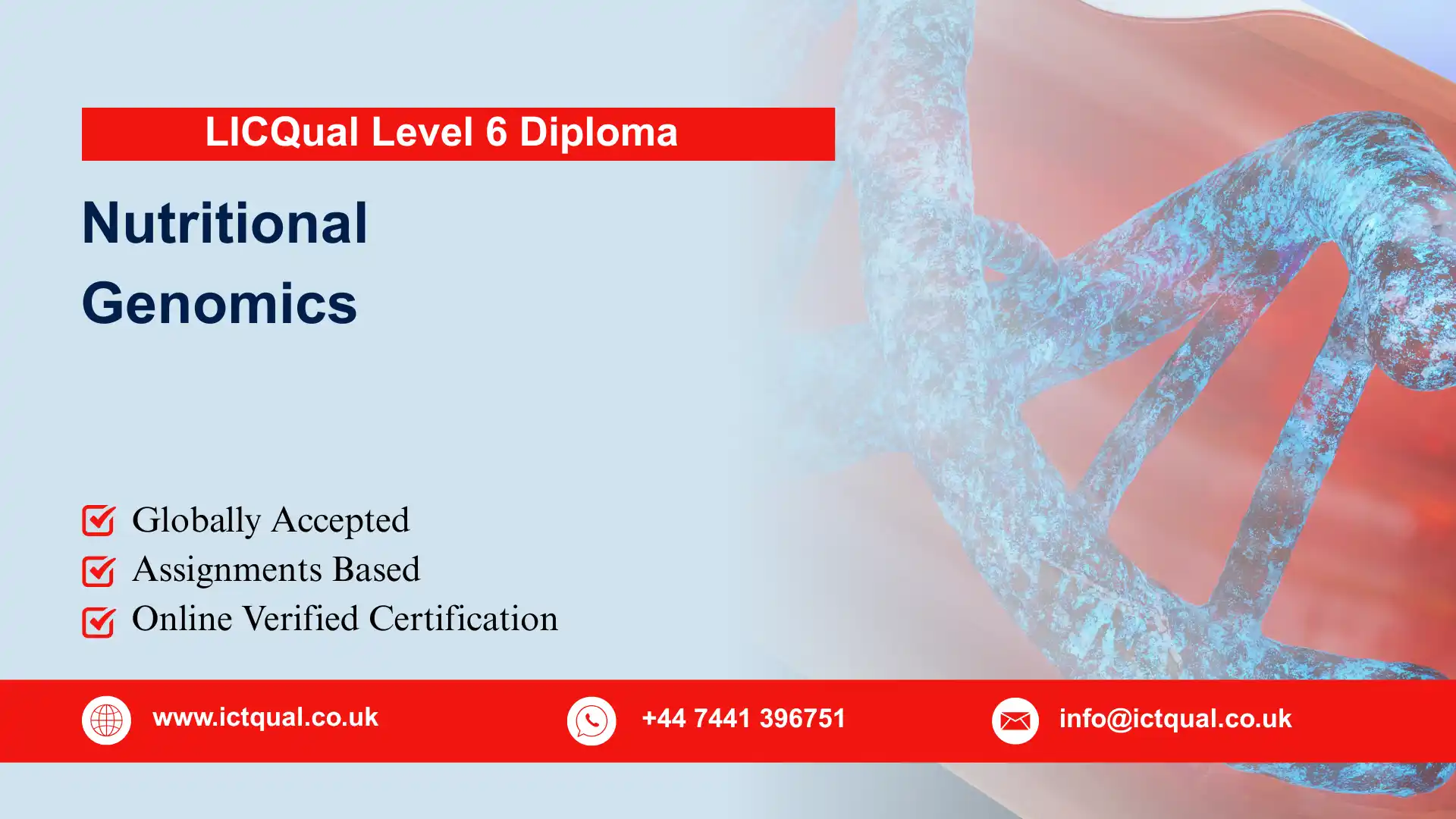 LICQual Level 6 Diploma in Nutritional Genomics (Dip Nutritional Genomics)